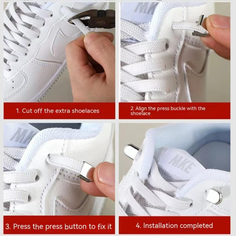 Set 2 nút khóa dây giày bằng kim loại không cần buộc cho giày người lớn / trẻ em hàng hot trend