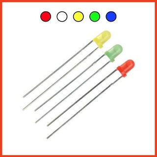 Gói 10 con - led phủ màu phi 3, led phủ màu 3mm, led 3mm - màu đỏ, xanh lá, vàng