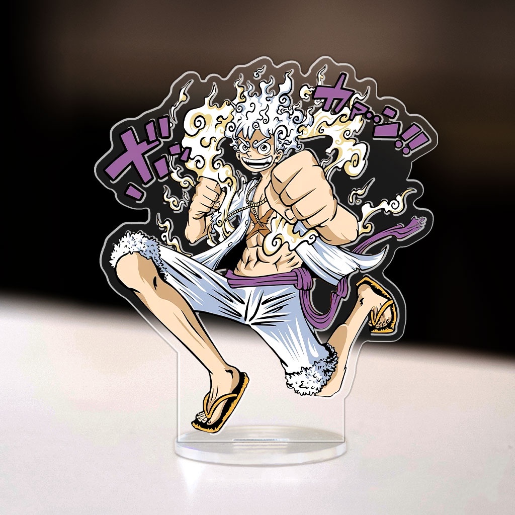 Mô hình đứng Luffy Gear 5 Standee anime One Piece Đảo Hải Tặc trang trí góc học tập làm việc kệ truyện tranh cao 15cm