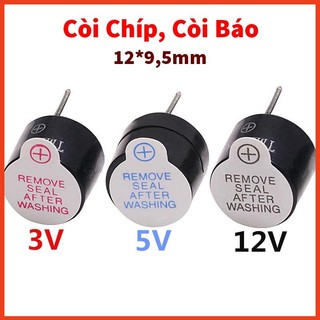 Còi chíp, còi báo 3v 5v 12v 12*9,5mm - buzzer còi xung