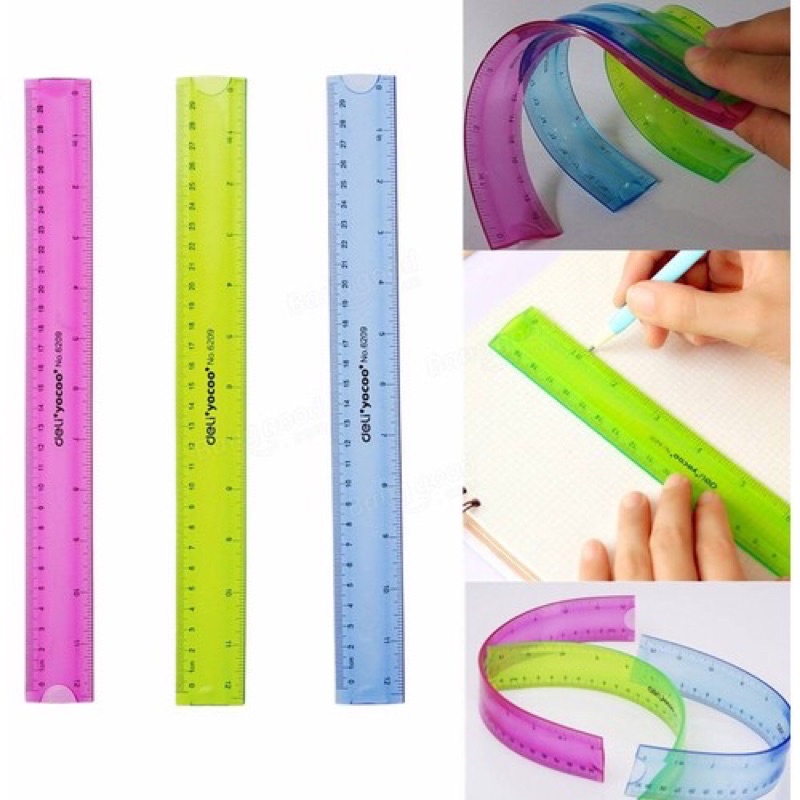 Thước kẻ dẻo bẻ không gãy dài 20 hoặc 30 cm