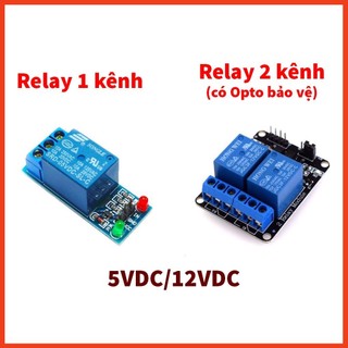 Module relay 5vdc 12vdc 1 kênh 2 kênh - mạch relay 5v 12v 1 kênh 2 kênh, rơ le 5v 12v