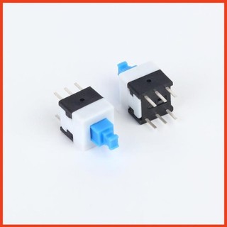 Nút nhấn nguồn 6 chân 8x8mm - giữ trạng thái ,5 cái vỏ nút nhấn 6x7mm - dùng cho nút nhấn 6 chân 8x8/8.5x8.5mm