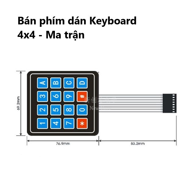 Bàn phím dán Keyboard 1x4, 3x4, 4x4, 5x4 - Ma trận bàn phím