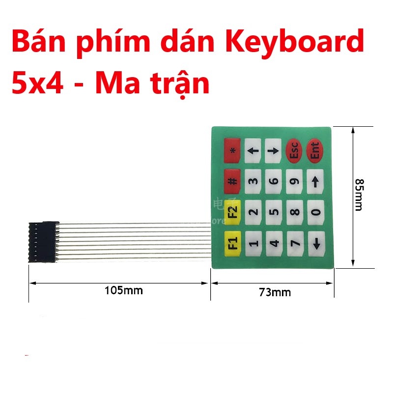 Bàn phím dán Keyboard 1x4, 3x4, 4x4, 5x4 - Ma trận bàn phím