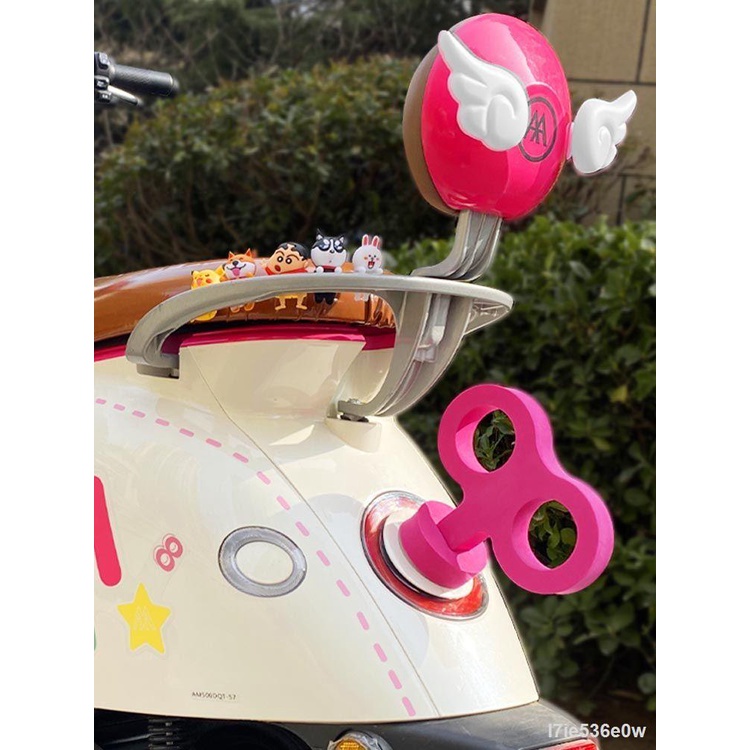 Xe Điện Trang Trí Phụ Kiện Nhỏ Yadi Emma Đuôi Pin Xe Dán Tranh Dễ Thương Chống Thấm Hoa Văn Đuôi Mùa Xuân