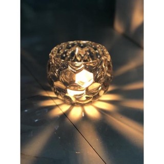 Chân đế nến Thuỷ tinh trắng hình quả bóng bi tròn