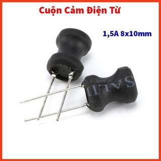 Cuộn cảm điện từ 1,5a 8x10mm đủ các giá trị - cuộn cảm chữ i, cuộn cảm trụ đen 1,5a