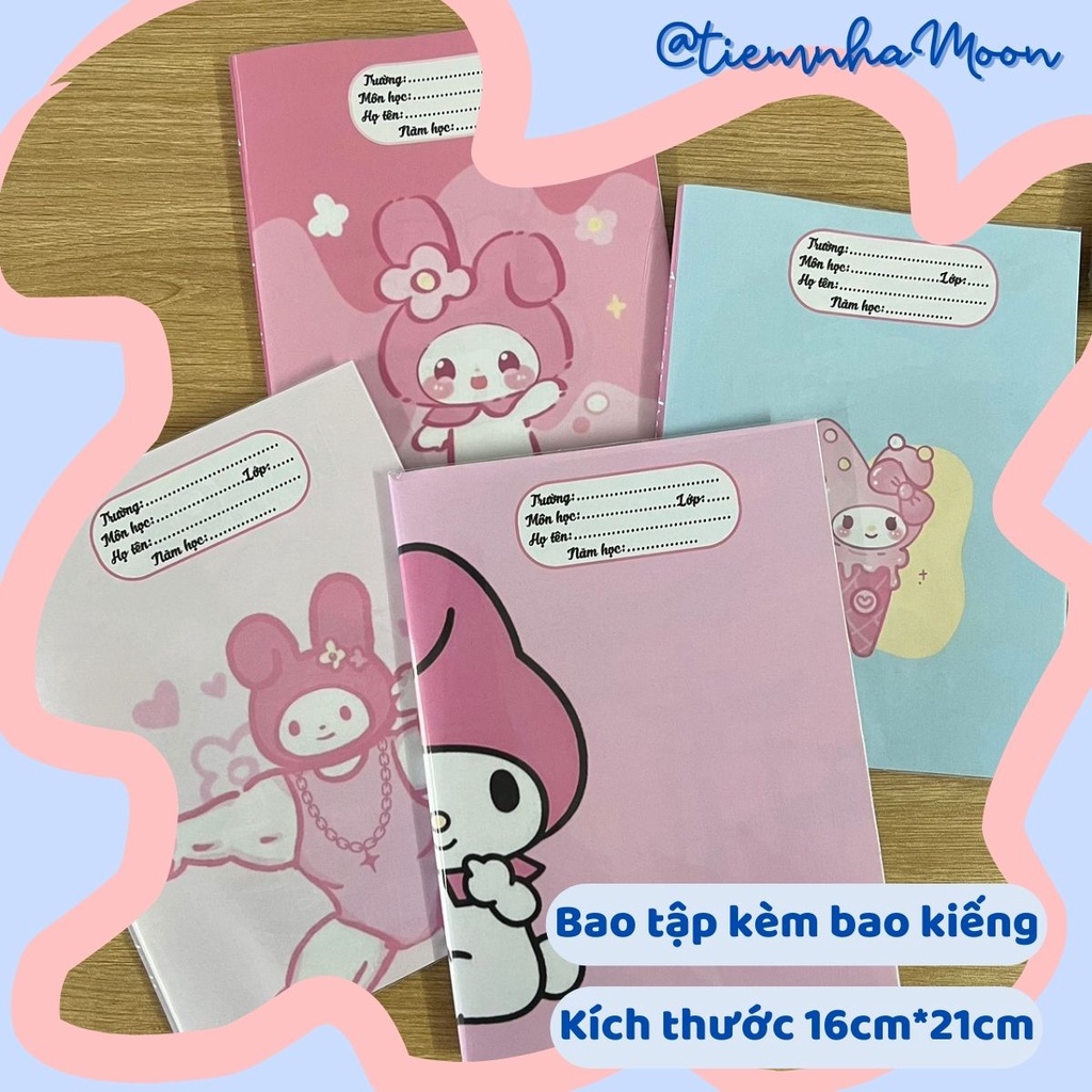 MELODY, CINAMOLROLL - BAO TẬP KHỔ NHỎ 16cm*21cm -  BÌA BAO TẬP KHỔ A5 - BÌA BAO TẬP CUTE