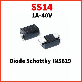Túi 10 con - ss14 - diode schottky in5819 1a/40v smd chân dán - đi ốt nhanh 5819