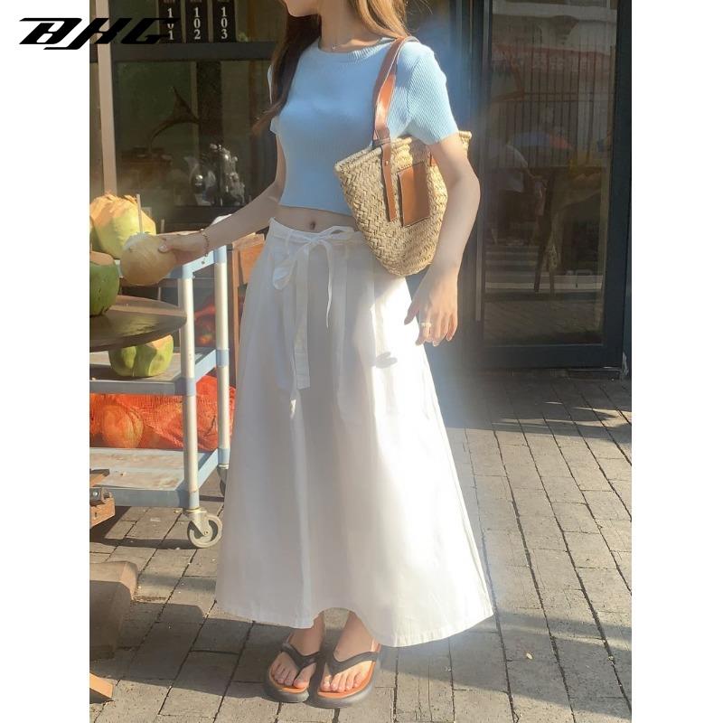 Chân Váy Chữ A Lưng Cao Họa Tiết Sọc Thời Trang Cho Nữ