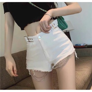 Quần Short kaki phối xích khoét eo - A3U