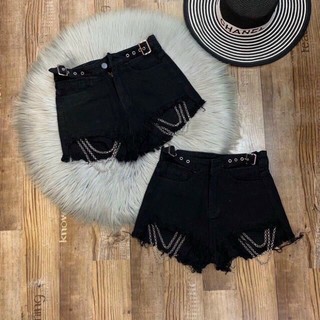 Quần Short kaki phối xích khoét eo - A3U