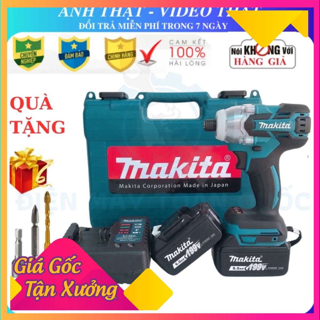 [Chính hãng] Máy bắn vít chuyên dụng Makita 199V không chổi than Pin 10 cell - Không chổi than