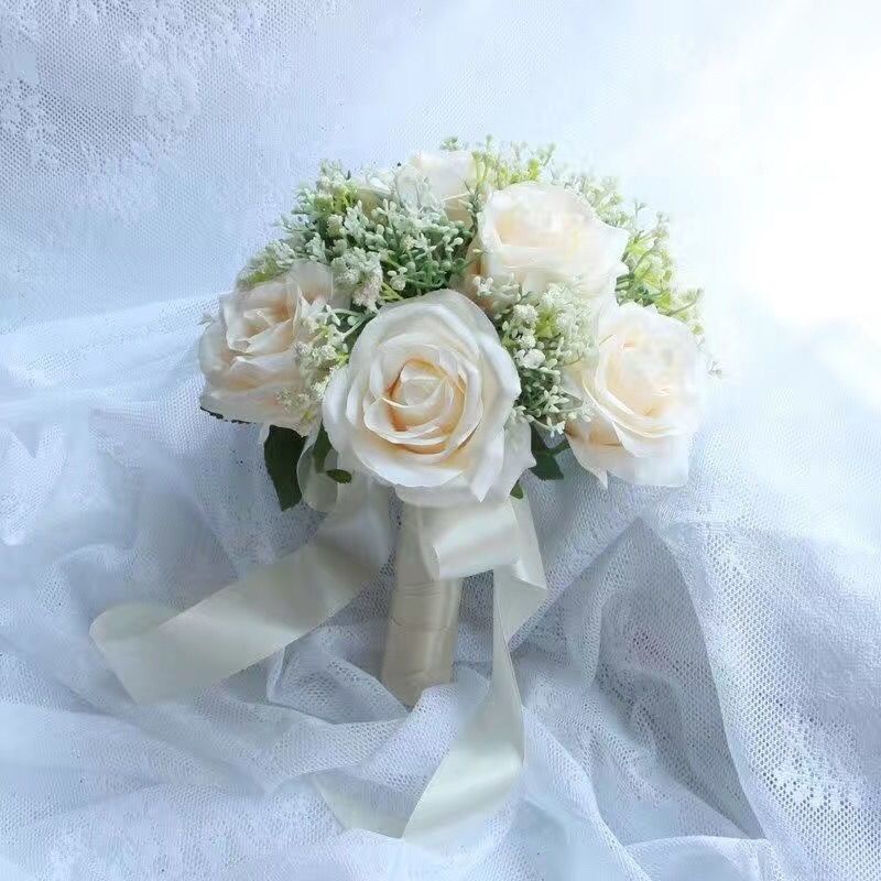 [Aishang Xinh Đẹp] Bó Hoa Hồng Gypsophila Nhân Tạo Có Thể Chứng Nhận Trang Sức Cho Cô Dâu / Phù Dâu Trong Tiệc Cưới
