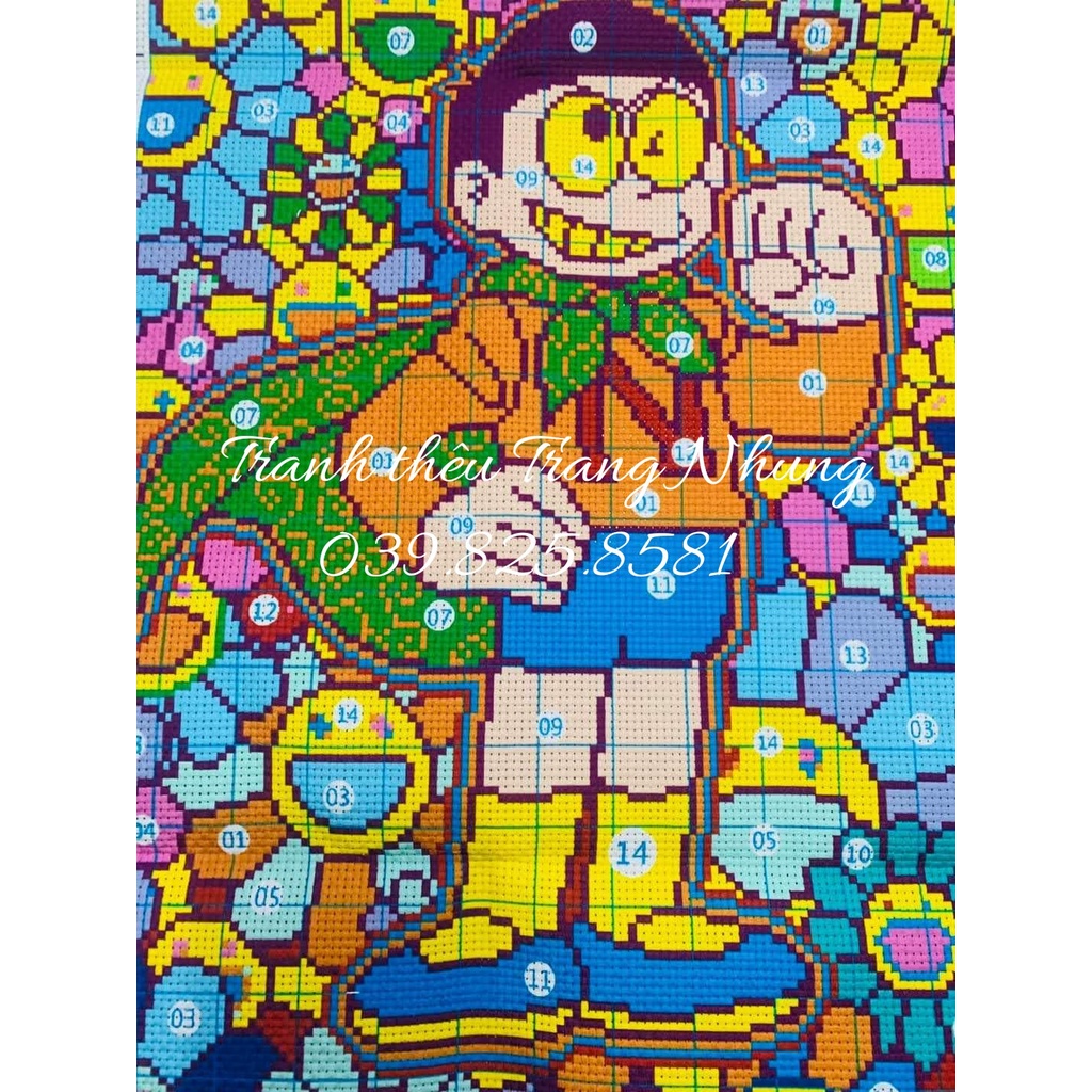 Tranh thêu chữ thập Doremon và Nobita 83023