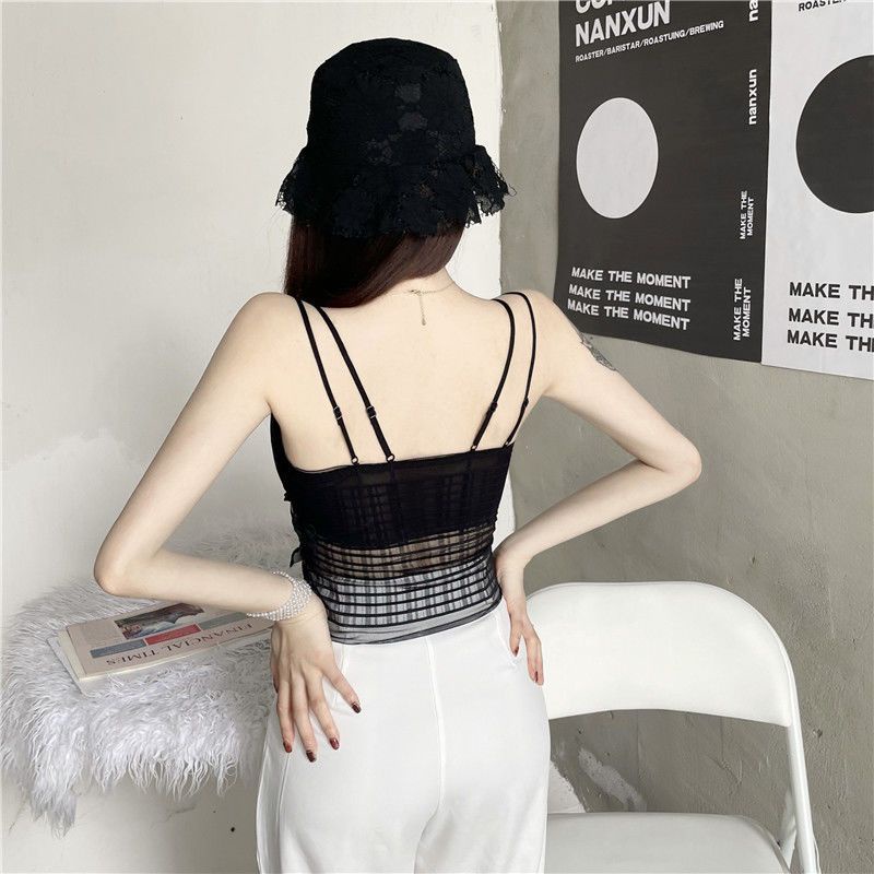 Áo Lót Ren Chéo Lưng Đẹp Mắt Có Đệm Ngực Chống Chói Mặc Bên Ngoài Cho Nữ