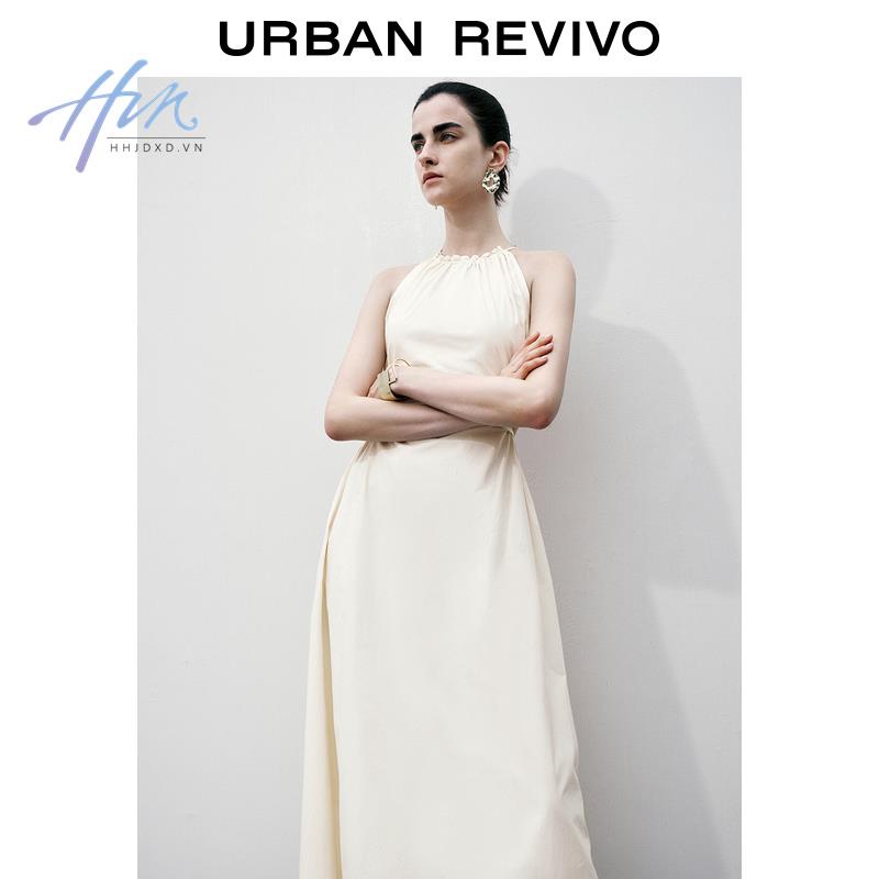 Ur2023 Đầm Khoét Lỗ Phối Tua Rua Thiết Kế Tinh Tế Phong Cách Mới Cho Nữ Uhh732079