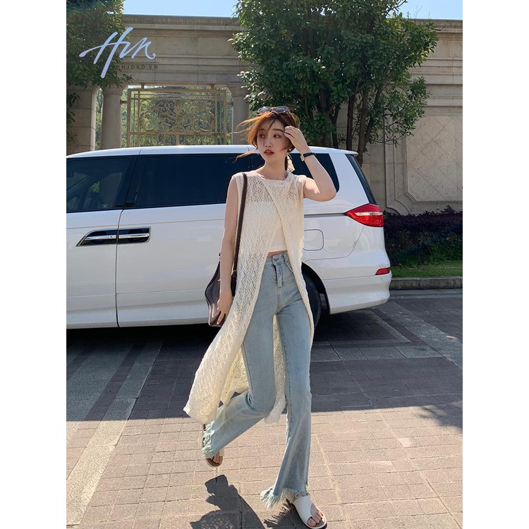 Áo Dệt Kim Dáng Rộng Màu Trắng Phong Cách Hàn Quốc Thời Trang Mới 2023 Cho Nữ