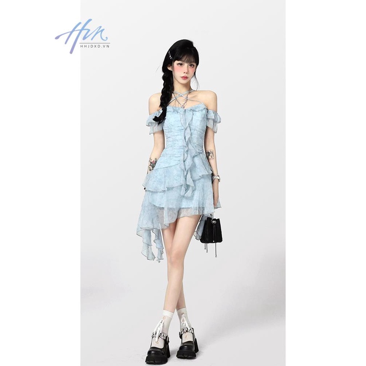 Đầm Hai Dây Xếp Tầng In Hoa Thời Trang Mùa Hè Nhẹ Nhàng Cho Nữ