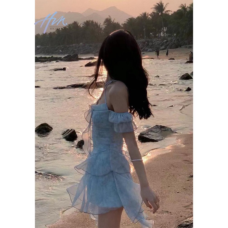 Đầm Hai Dây Xếp Tầng In Hoa Thời Trang Mùa Hè Nhẹ Nhàng Cho Nữ