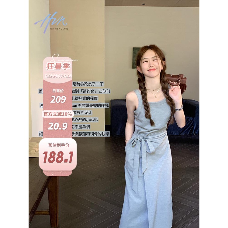 Đầm Dài Không Tay Thời Trang Mùa Hè Pháp Dành Cho Nữ