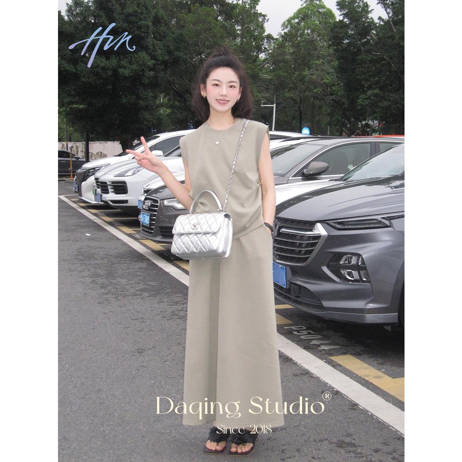 Set Áo Không Tay Hai Lớp + Chân Váy Lưng Thun Thời Trang Nữ