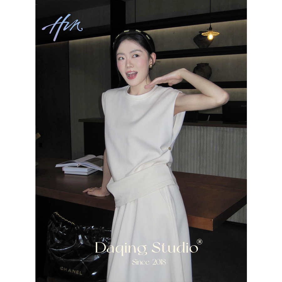 Set Áo Không Tay Hai Lớp + Chân Váy Lưng Thun Thời Trang Nữ