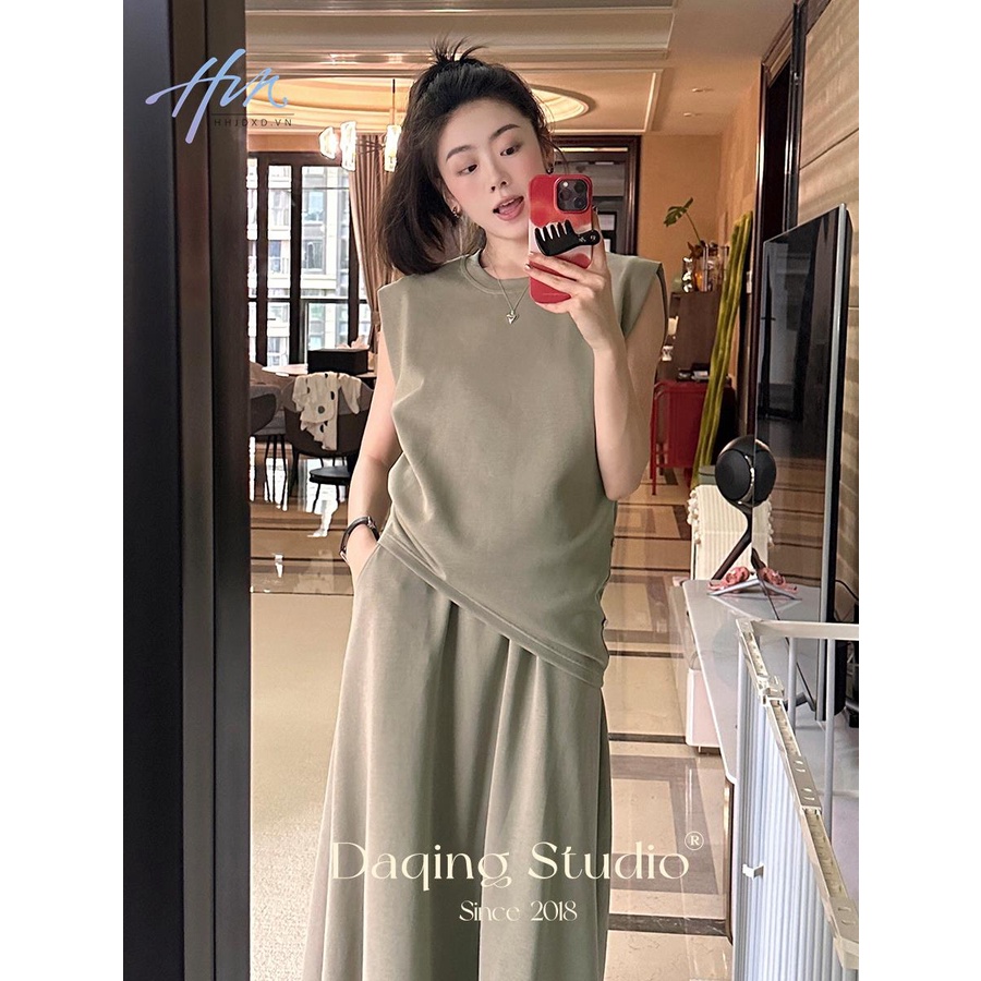 Set Áo Không Tay Hai Lớp + Chân Váy Lưng Thun Thời Trang Nữ