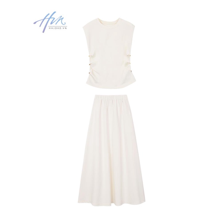Set Áo Không Tay Hai Lớp + Chân Váy Lưng Thun Thời Trang Nữ