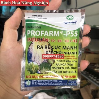 Phân bón siêu lân xanh profarm-p55 siêu ra rễ, mập mầm, xanh lá, khoẻ cây