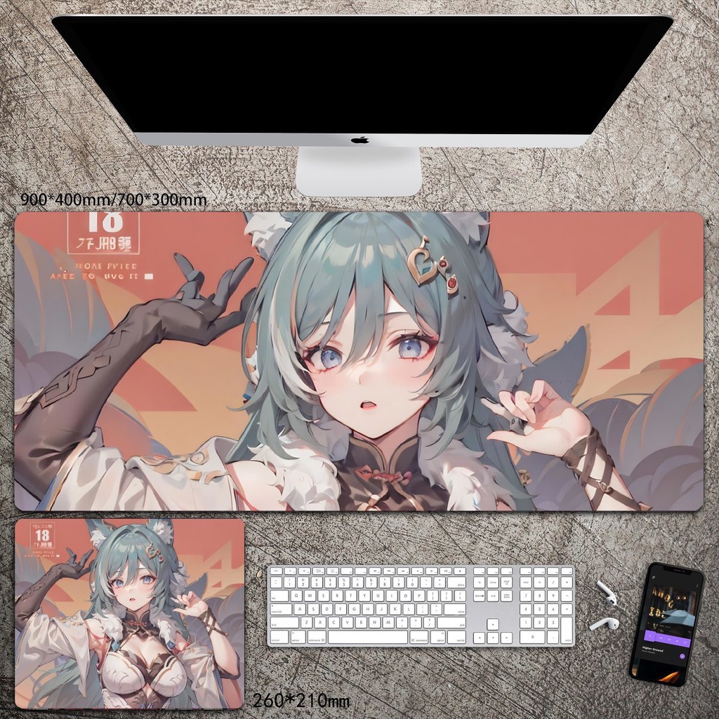 Tấm Lót Chuột Và Bàn Phím Máy Tính Cỡ Lớn In Hình Anime Hai Chiều Dành Cho Nam Nữ
