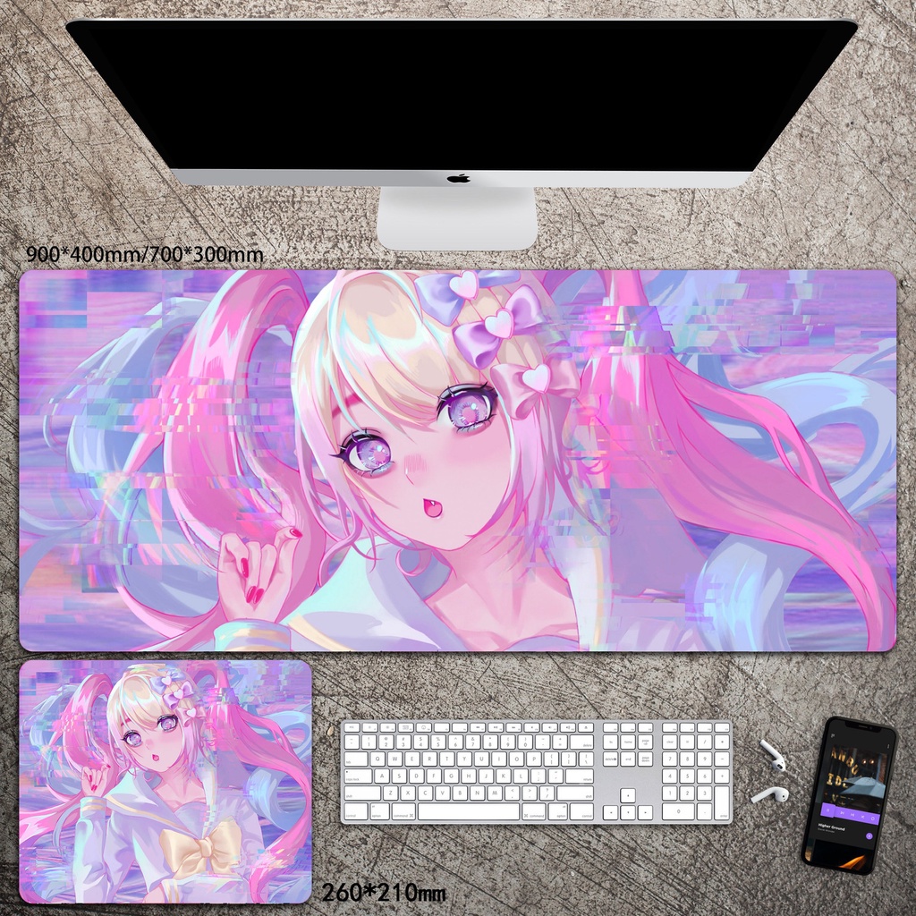 Tấm Lót Chuột Và Bàn Phím Cỡ Lớn In Hình Anime Hai Chiều