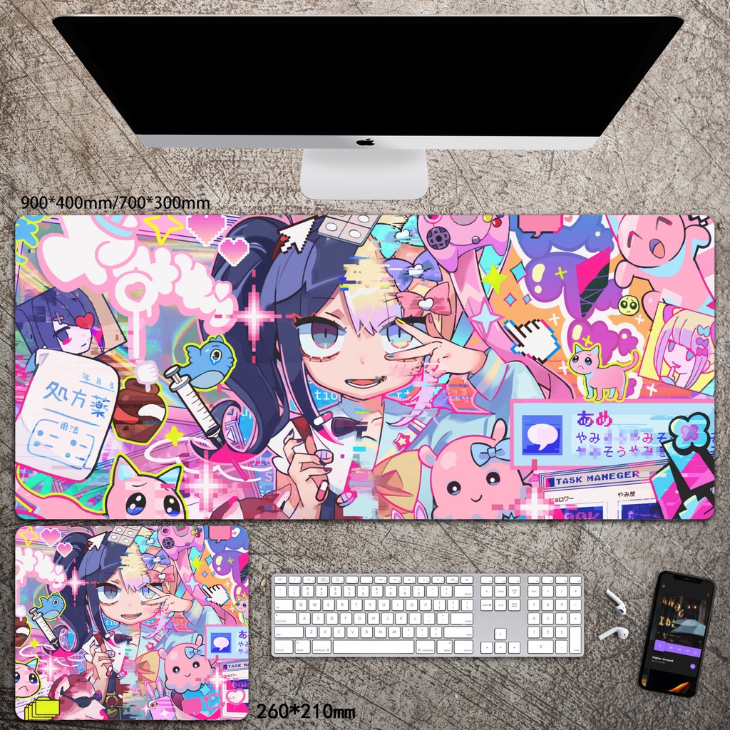 Tấm Lót Chuột Và Bàn Phím Cỡ Lớn In Hình Anime Hai Chiều