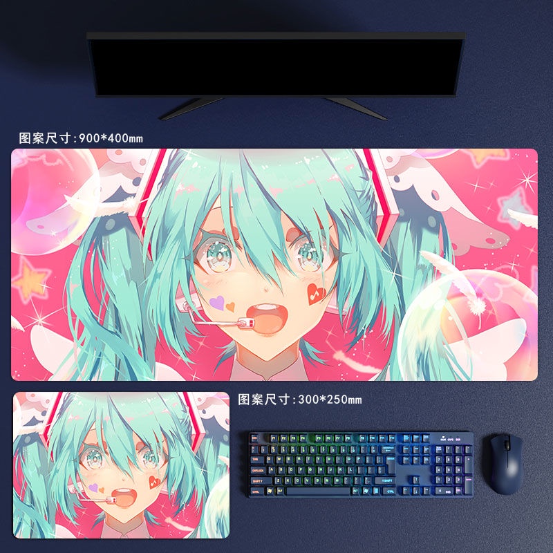 Tấm Lót Chuột Và Bàn Phím Chơi Game Hai Chiều In Hình Anime Hatsune Miku Dành Cho Bé Trai Bé Gái