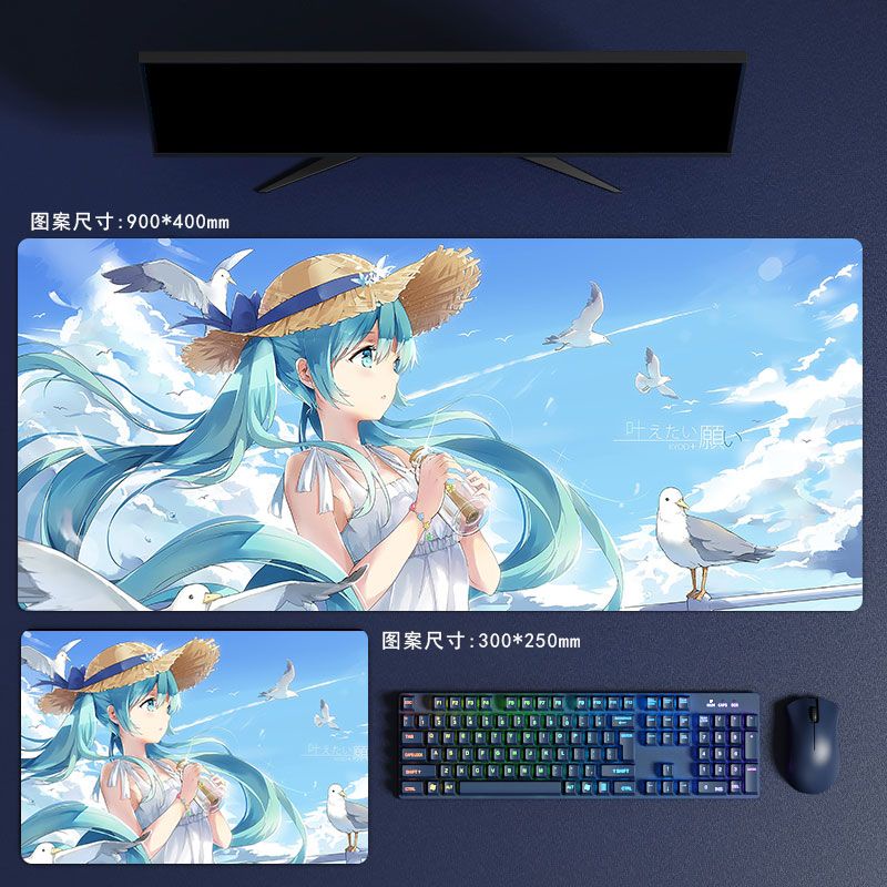 Tấm Lót Chuột Và Bàn Phím Chơi Game Hai Chiều In Hình Anime Hatsune Miku Dành Cho Bé Trai Bé Gái