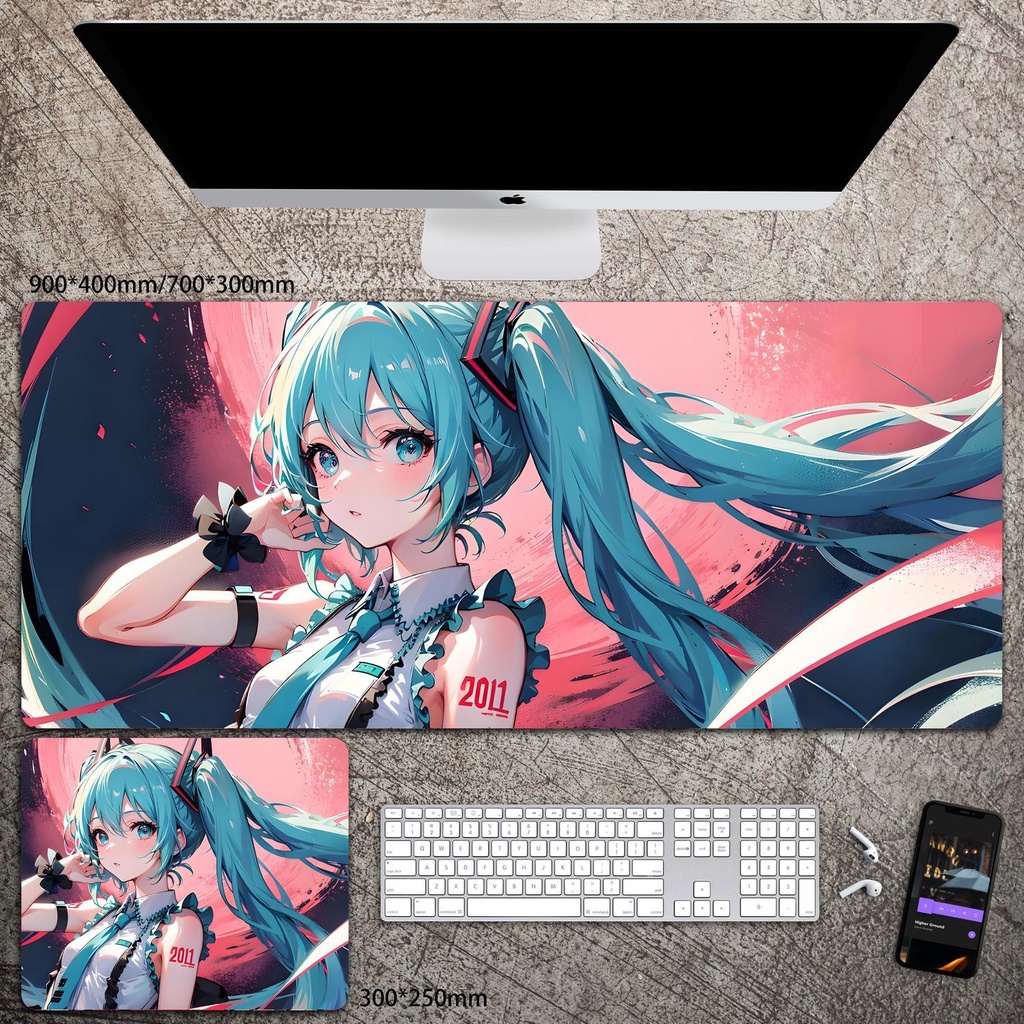 Miếng Lót Chuột Và Bàn Phím Máy Tính Hình Hatsune Miku