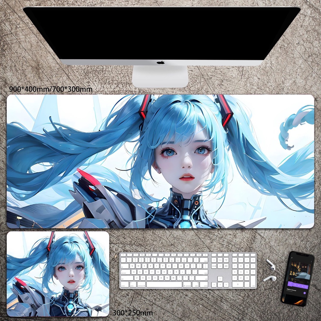 Miếng Lót Chuột Và Bàn Phím Máy Tính Hình Hatsune Miku