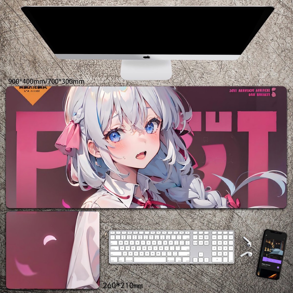 Tấm Lót Chuột Và Bàn Phím Máy Tính Cỡ Lớn In Hình Emilia Irena Hai Chiều
