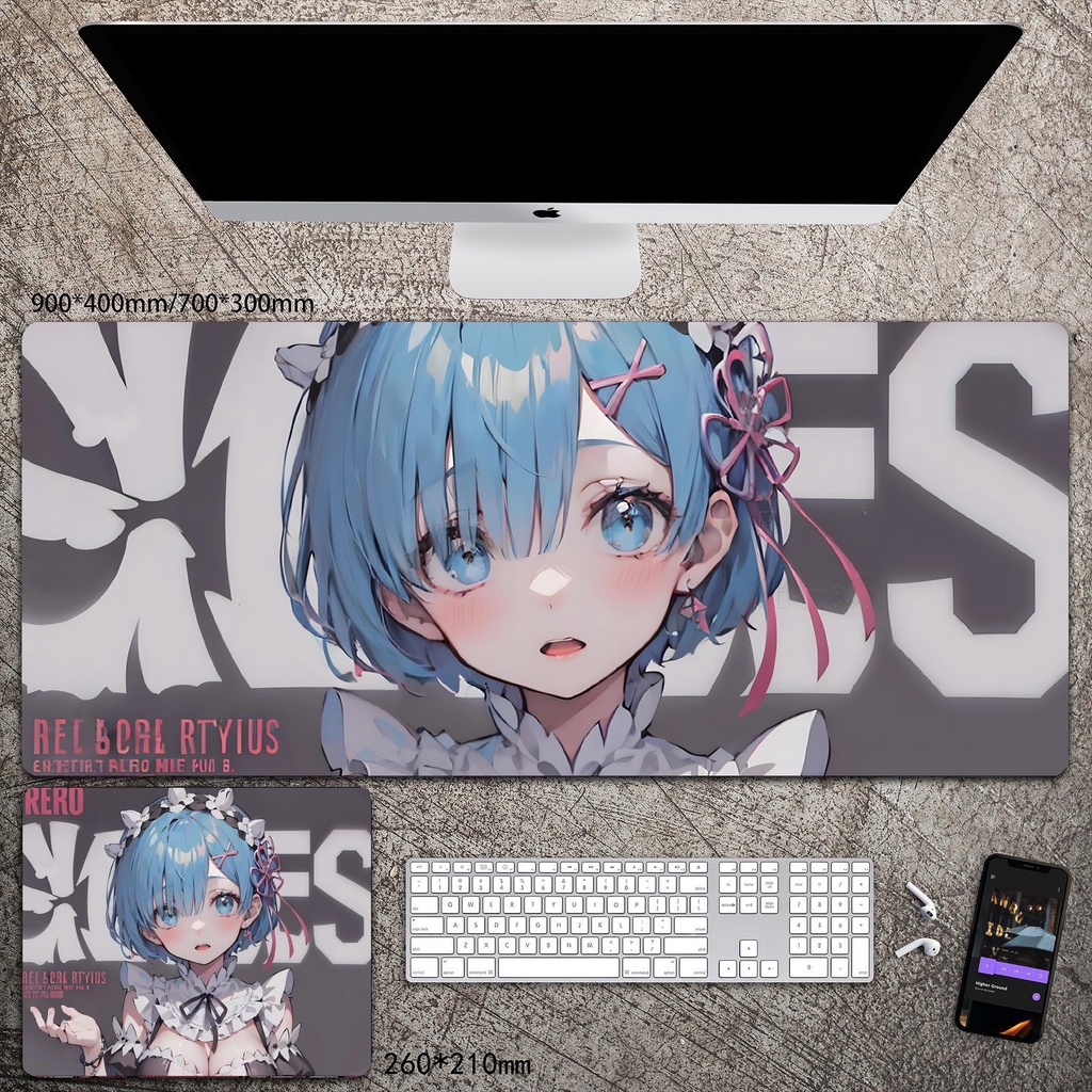 Tấm Lót Chuột Và Bàn Phím Máy Tính Cỡ Lớn In Hình Emilia Irena Hai Chiều