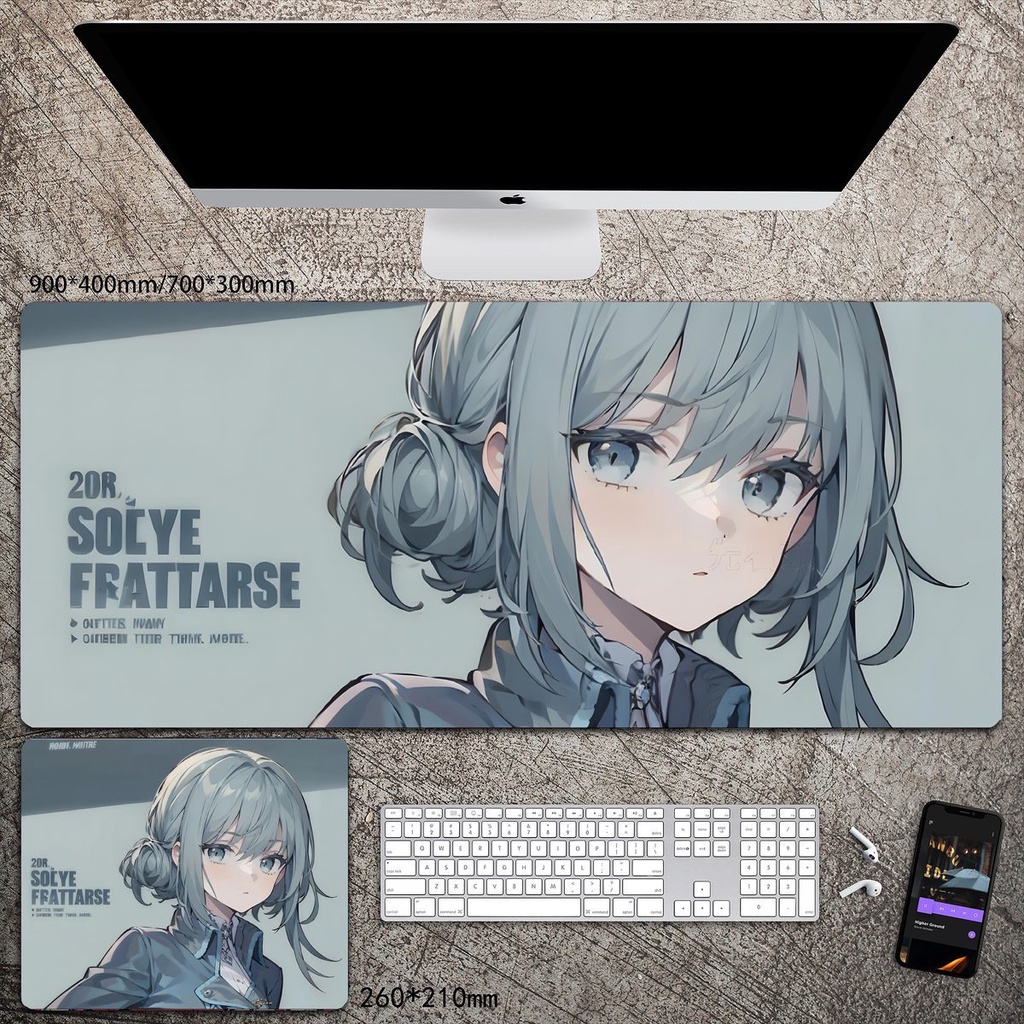 Tấm Lót Chuột Và Bàn Phím Máy Tính Cỡ Lớn In Hình Emilia Irena Hai Chiều