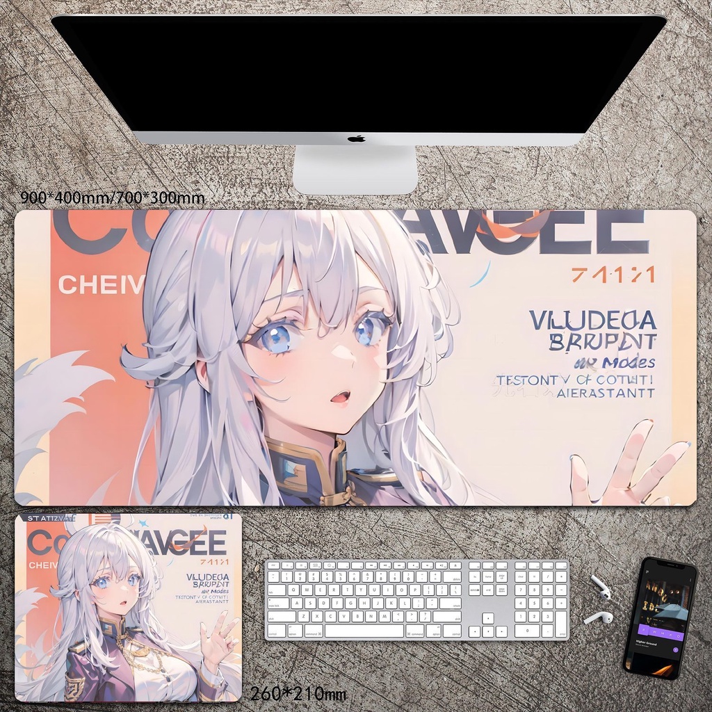 Tấm Lót Chuột Và Bàn Phím Máy Tính Cỡ Lớn In Hình Emilia Irena Hai Chiều