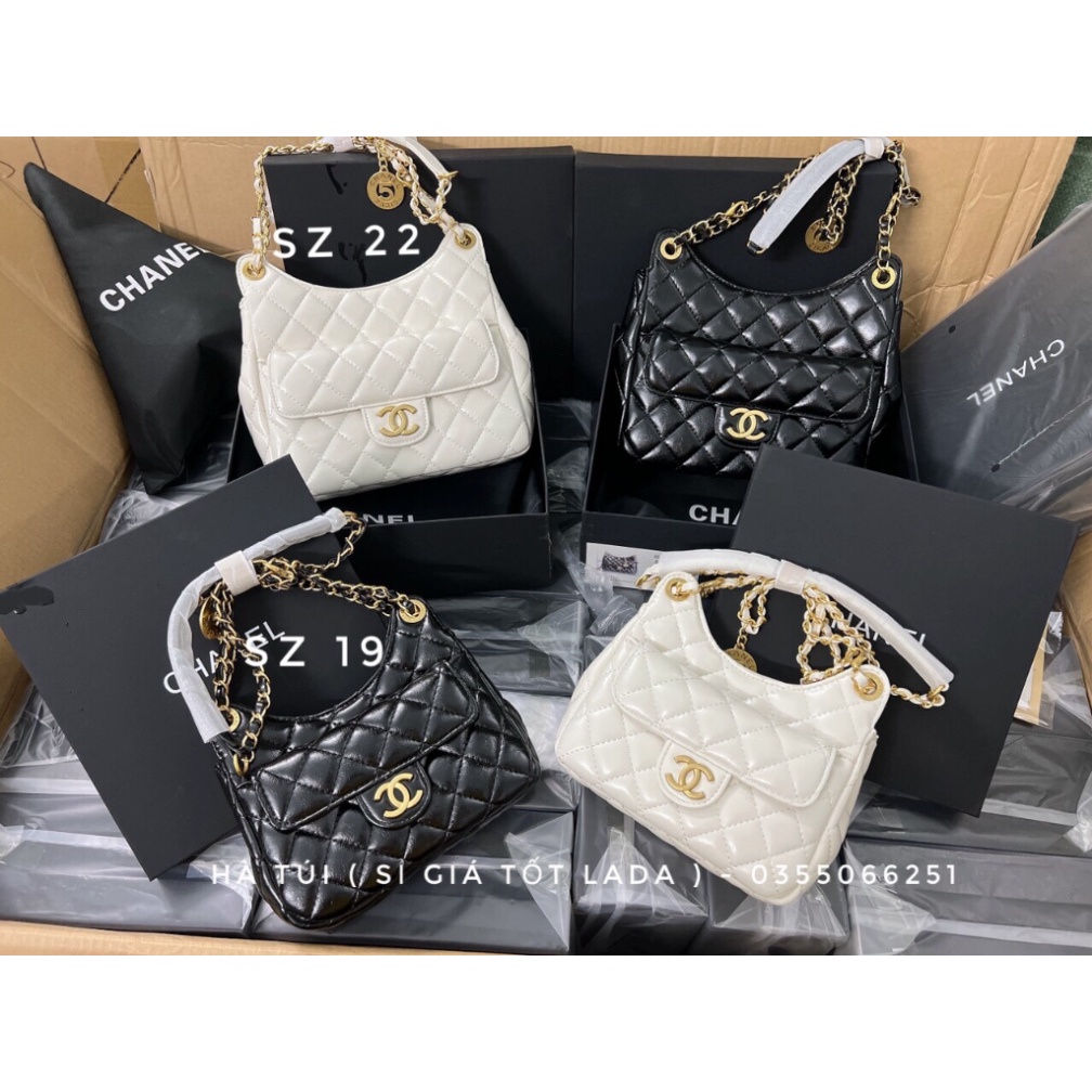 Túi đeo chéo vai Cha neo ô trám căng mềm Sz 19, 22 ( Có hộp ) - Hà Túi