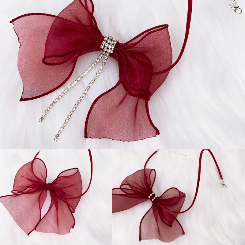 Choker Vòng cổ Nơ đỏ