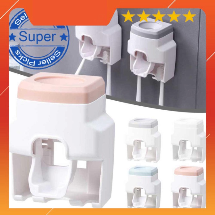 Bàn Chải Đánh Răng Tự Động Toàn Diện (Không Cần Khoan Tường) Máy Lấy Kem Đánh Răng Dạng Nhấn W9T2 Chất Lượng Bền Đẹp