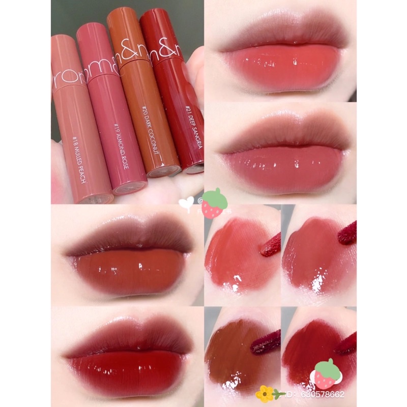 Son tint lì Romand Juicy Lasting Tint full 33 màu