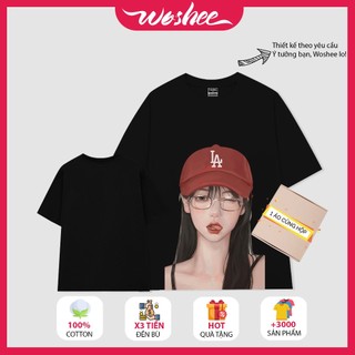 Áo thun nữ WOSHEE áo thun local grand 100% cotton 2 chiều mềm mại áo thun in hình cô gái cá tính thoáng mát CG001