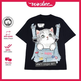 Áo thun unisex WOSHEE áo phông tay lỡ 100% cotton 2 chiều đứng form áo cotton dễ thương mát mẻ chất lượng cực tốt TD141