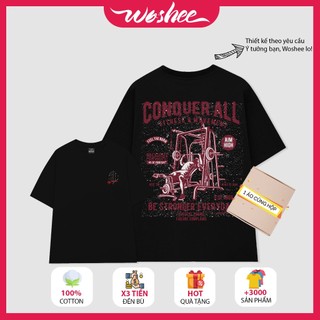 Áo thun local brand WOSHEE áo thun unisex GYM vải dày mát mẻ áo cotton 100% cotton 2 chiều thấm mồ hôi mát mẻ GY012