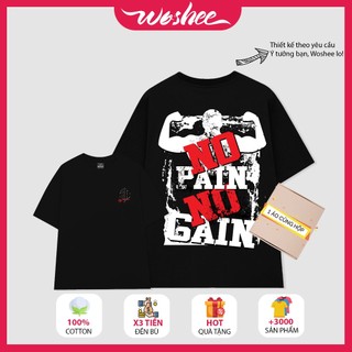 Áo thun unisex WOSHEE áo phông tay lỡ 100% cotton 2 chiều đứng form áo cotton dễ thương mát mẻ chất lượng cực tốt GY013